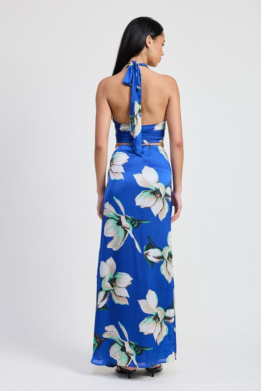 HALTER NECK FLORAL TOP