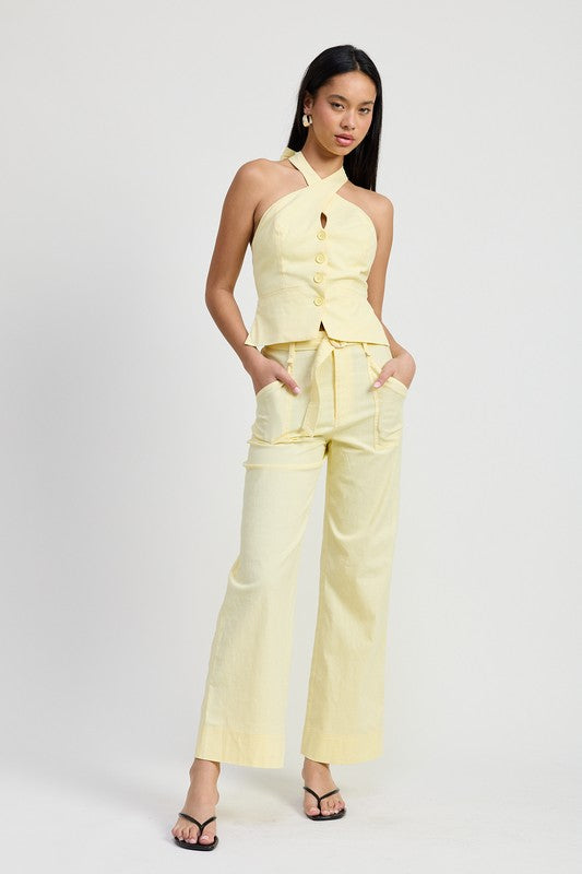 Open Back Halter Neck Top