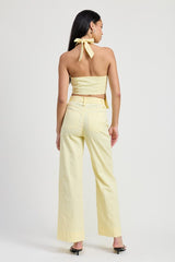 Open Back Halter Neck Top