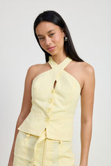 Open Back Halter Neck Top