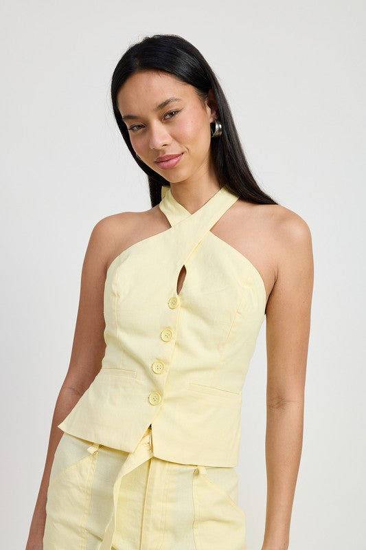 Open Back Halter Neck Top
