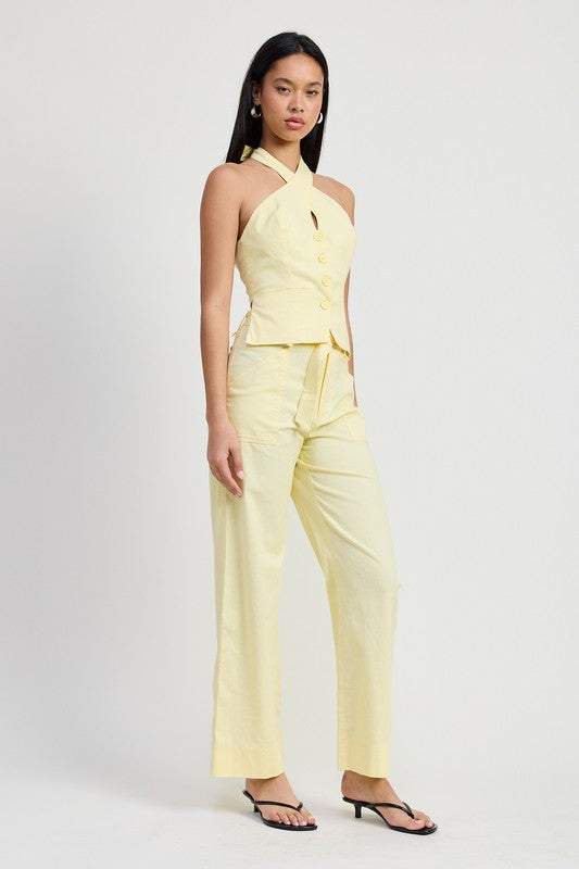 Open Back Halter Neck Top