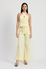 Open Back Halter Neck Top