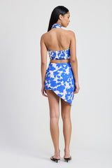 Cropped Floral Halter Neck Top