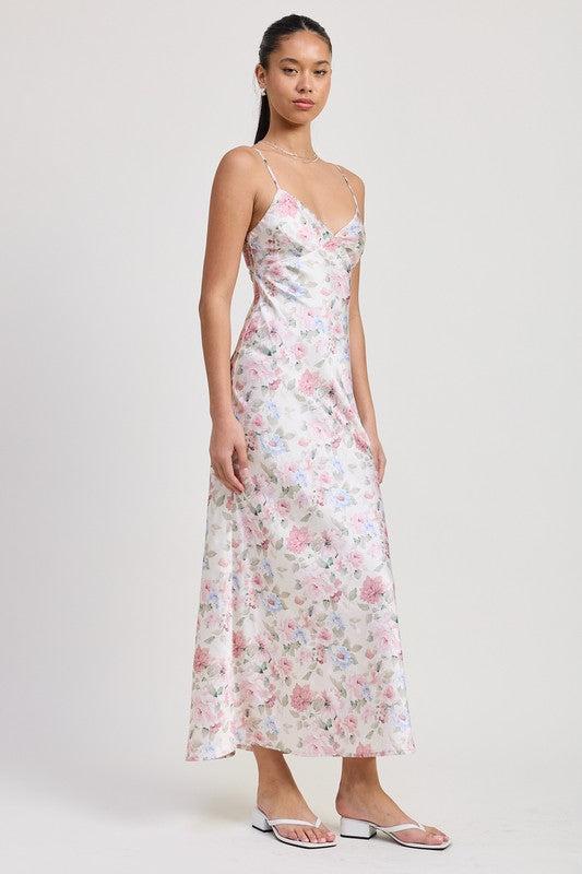 Spaghetti Strap Maxi Floral Dress