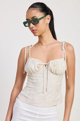 BUSTIER TOP WITH SHOULDER TIES