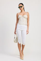 BUSTIER TOP WITH SHOULDER TIES