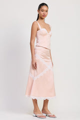 Satin Bustier Top with Lace Detail