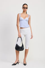 Satin Bustier Top with Lace Detail
