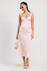 Satin Bustier Top with Lace Detail