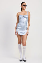 LACE HEM MINI DRESS