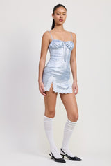 LACE HEM MINI DRESS