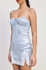 LACE HEM MINI DRESS