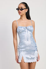 LACE HEM MINI DRESS