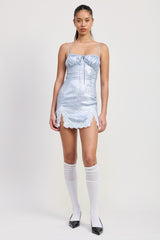 LACE HEM MINI DRESS