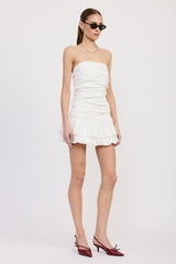 POPLIN TUBE DRESS WITH BACK TIE