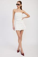 POPLIN TUBE DRESS WITH BACK TIE