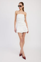 POPLIN TUBE DRESS WITH BACK TIE