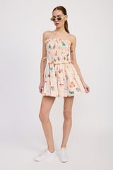 GATHERED POPLIN MIN DRESS