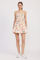 GATHERED POPLIN MIN DRESS