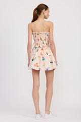 GATHERED POPLIN MIN DRESS