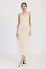SPAGHETTI STRAP MIDI DRESS