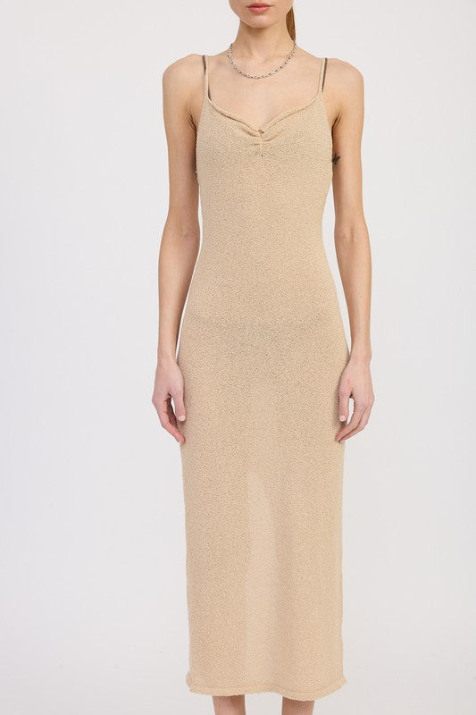 SPAGHETTI STRAP MIDI DRESS