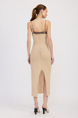 SPAGHETTI STRAP MIDI DRESS
