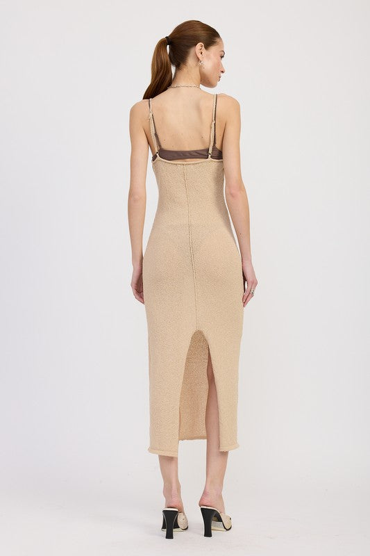 SPAGHETTI STRAP MIDI DRESS
