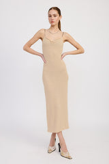 SPAGHETTI STRAP MIDI DRESS