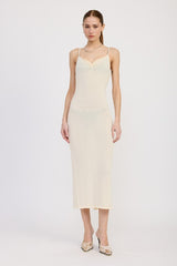 SPAGHETTI STRAP MIDI DRESS