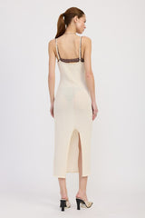 SPAGHETTI STRAP MIDI DRESS