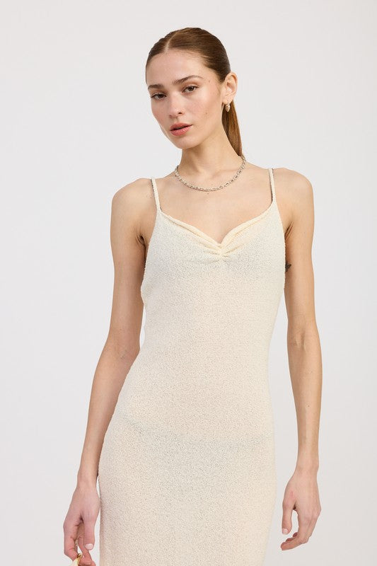 SPAGHETTI STRAP MIDI DRESS