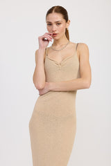 SPAGHETTI STRAP MIDI DRESS