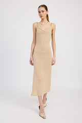 SPAGHETTI STRAP MIDI DRESS
