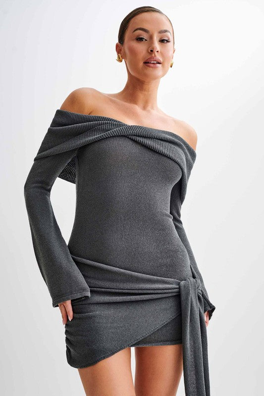 WOMEN FASHION MINI SUMMER KNIT DRESS