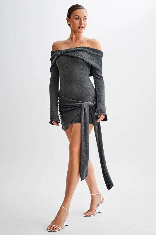 WOMEN FASHION MINI SUMMER KNIT DRESS
