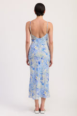 Floral Satin Slip Midi Dress