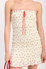 FLORAL SMOCKED TUBE DRESS