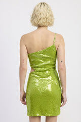 ONE SHOULDER SEQUIN MINI DRESS WITH CUT OUT