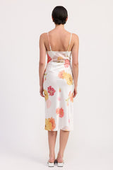LACE TRIM MIDI SLIP DRESS