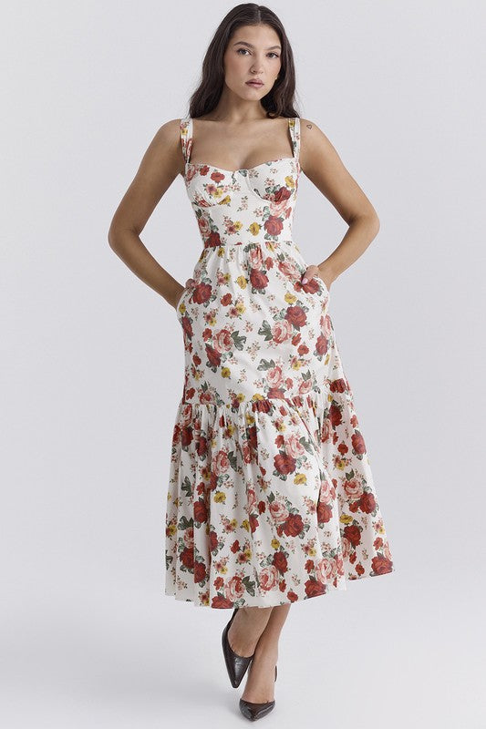 Still the One Blue Floral Print Maxi Dress