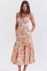 Still the One Blue Floral Print Maxi Dress