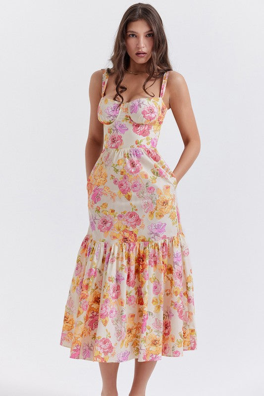 Still the One Blue Floral Print Maxi Dress