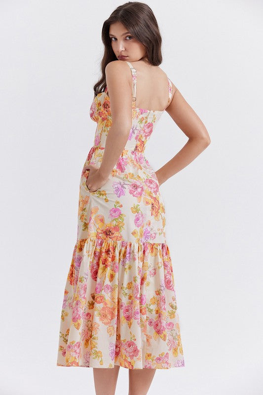 Still the One Blue Floral Print Maxi Dress