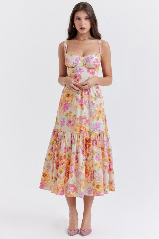 Still the One Blue Floral Print Maxi Dress