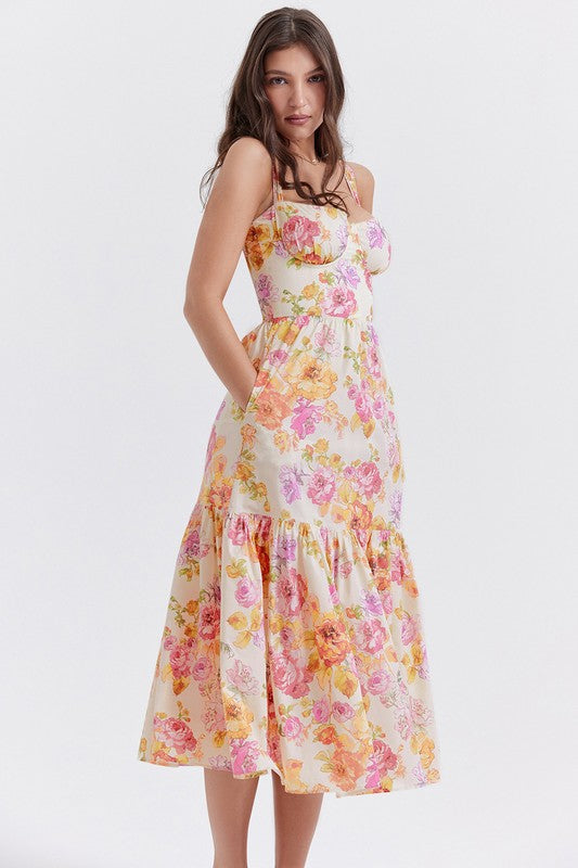 Still the One Blue Floral Print Maxi Dress
