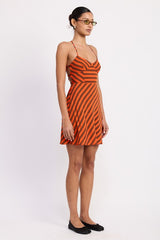 STRAPPY BACK BIAS CUT MINI DRESS