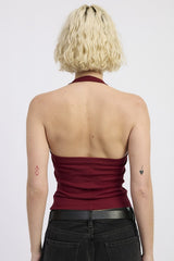 CHAIN LINK HALTER KNIT TOP