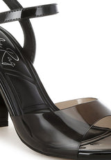 Kessel Tinted Clear Strap Block Heel Sandals